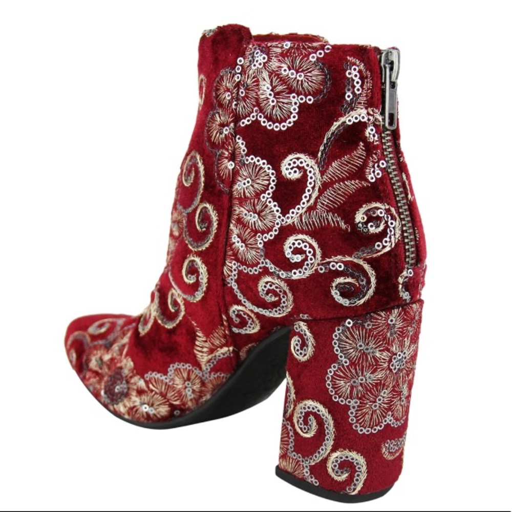 🍃💕NIB Naughty Monkey Sequin Velvet Bootie - Picture 2 of 8
